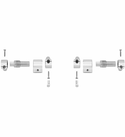 Pair of Roca AI0001200R toilet hinges, durable metal fixtures designed for bathroom toilet installation.