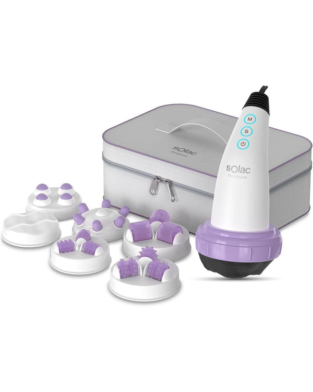 Solac ME7714 Wit 15W massager for health and personal care, featuring a sleek white design and ergonomic handle.