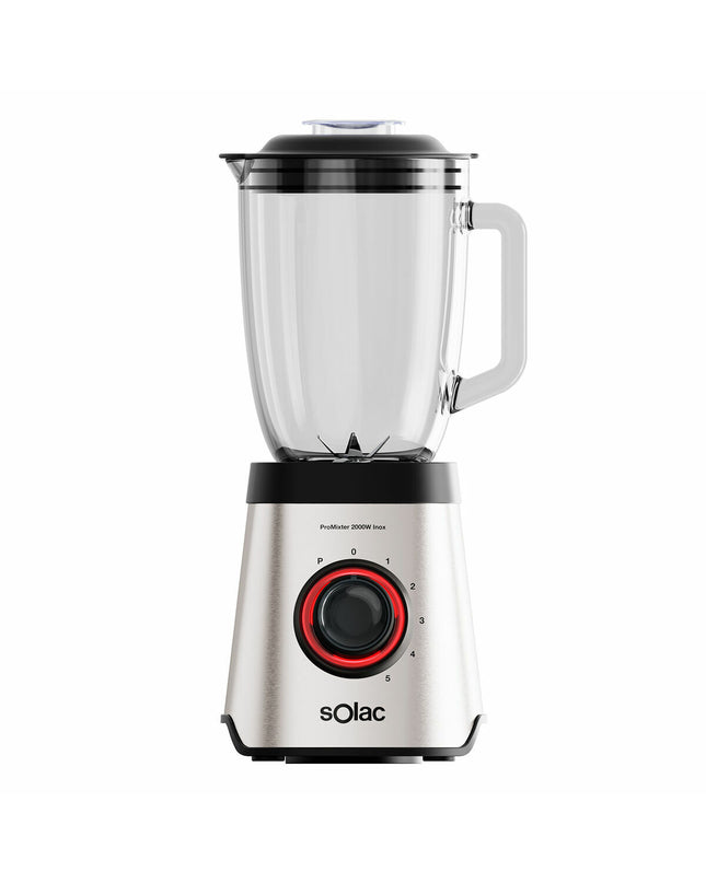 Solac BV5733 PRO transparent 2000W mixer with 1.75L capacity, small kitchen appliance for blending and mixing tasks.
