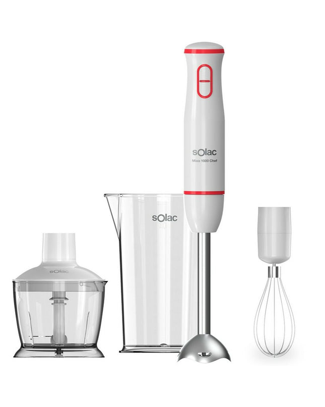 Solac handblender for kitchen use, compact electric appliance with blending attachments, ideal for small cooking tasks
