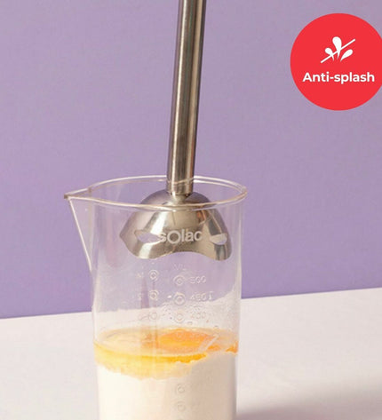 Solac BA5625 red hand blender with 1000W power, featuring a sleek design for cooking and household use.