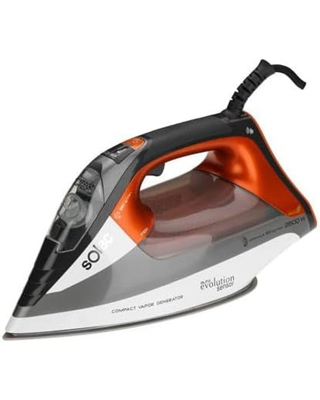 Solac CVG9511 steam iron with ergonomic handle and adjustable steam control, designed for efficient home ironing.