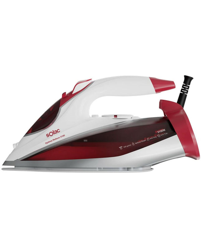 Solac PV2040 steam iron with 3100W power, featuring a sleek design and steam control for efficient household ironing.