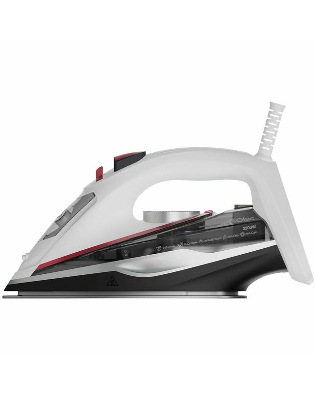 Solac PV2034 steam iron for home use, with a sleek design, water tank, and temperature control for effective ironing.