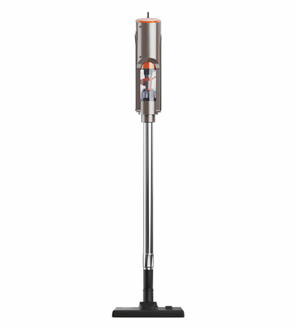 Solac AEC600 steel stofzuiger with 600W motor, designed for home cleaning, showing the vacuum and its attachments.