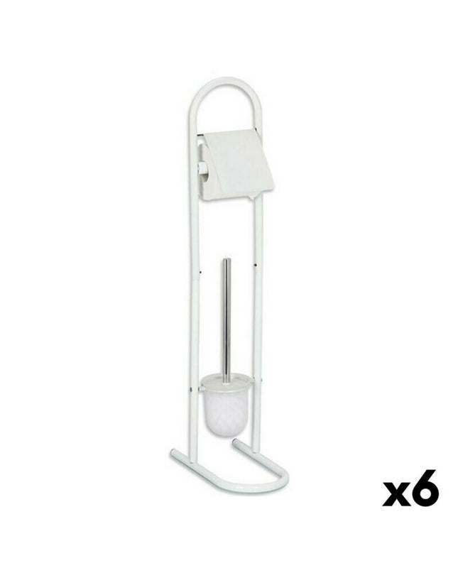 Confortime toilet paper holder with brush stand, bathroom accessory, sturdy metal design, suitable for home bathroom use