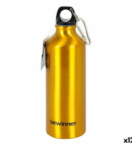 Set of 12 Bewinner aluminium water bottles, 500 ml, suitable for outdoor activities like camping and hiking.