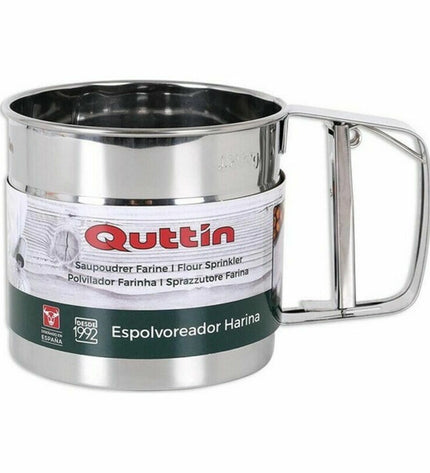 Quttin Zeef Quttin baking sieve, 9.5 x 10.5 cm, kitchen tool for baking and cooking, with metal mesh and handle.