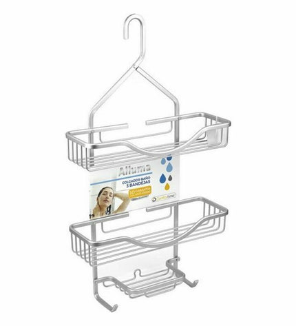 Set of four Confortime Alluma bathroom shelves, 35.6 x 12 x 63.5 cm, mounted for bathroom storage.