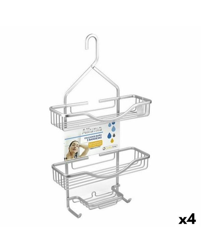 Set of four Confortime Alluma bathroom shelves, 35.6 x 12 x 63.5 cm, mounted on a bathroom wall.
