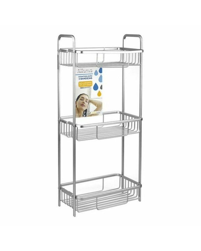 Set of four Confortime bathroom shelves, 29x18x65.5 cm, mounted on a tiled bathroom wall for storage and organization.