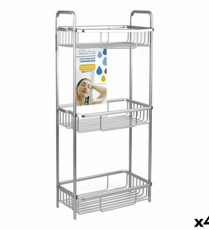 Set of four Confortime bathroom shelves, 29x18x65.5 cm, made of durable material for bathroom storage and organization.