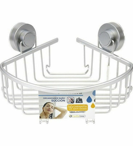 Set of six Confortime aluminium bath hooks, 22.5 x 27 x 14.5 cm, for home and kitchen use, mounted on a bathroom wall.