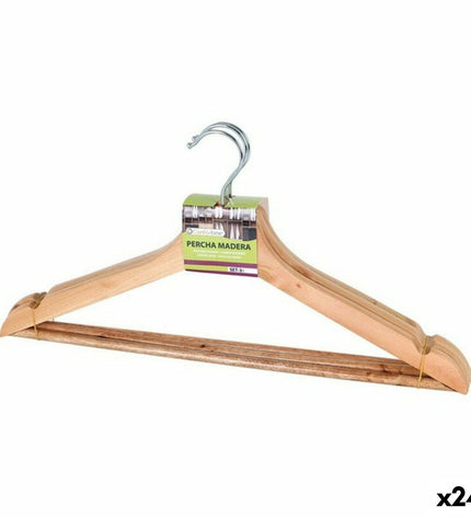 Set of 24 Confortime wooden clothing hangers with 3 parts, ideal for wardrobe organization and household storage.
