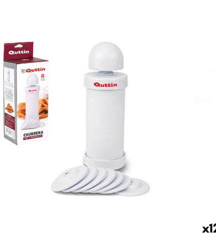 Quttin Churrosmachine 104920 for baking, compact 7.3x7.3x21.5 cm, includes 12 pieces, kitchen and cooking tool for churros.