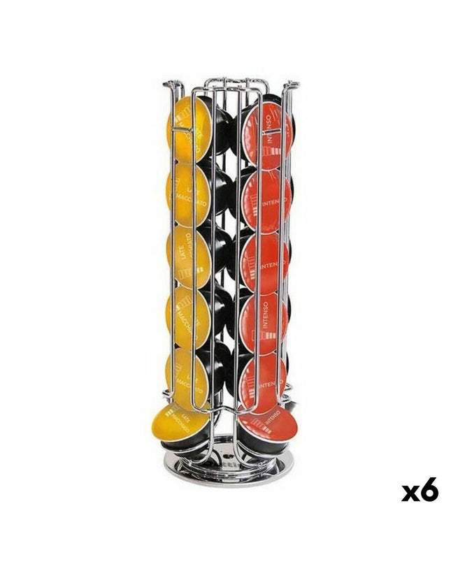 Set of six Quttin 24 coffee capsule holders, 14x33 cm, for organizing coffee capsules in the kitchen.