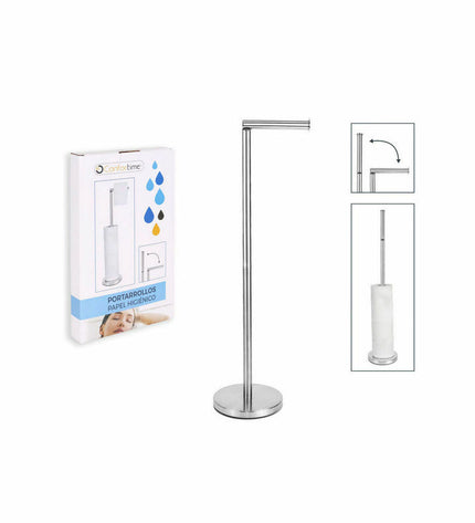 Confortime stainless steel toilet paper holder mounted on bathroom wall, modern design for home and kitchen use