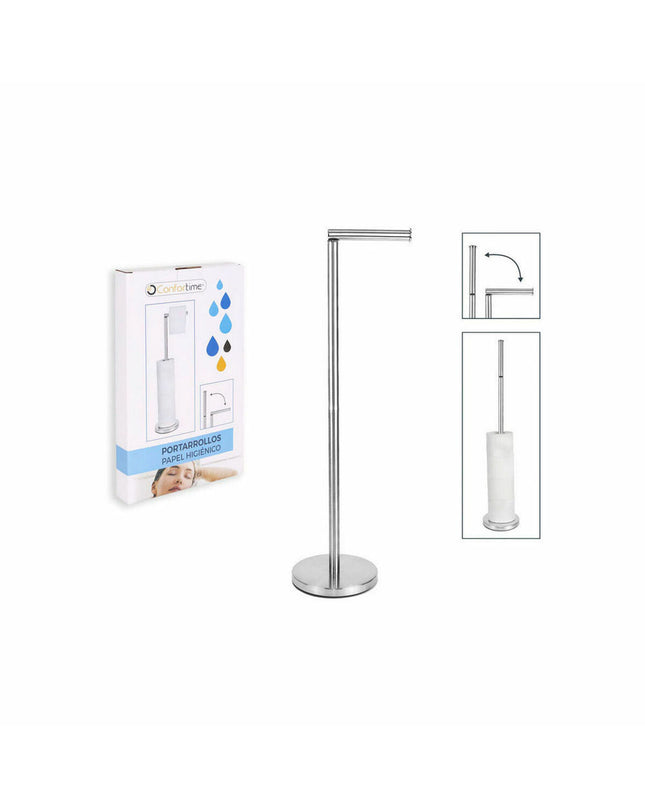 Confortime stainless steel toilet paper holder mounted on bathroom wall, modern design for home and kitchen use