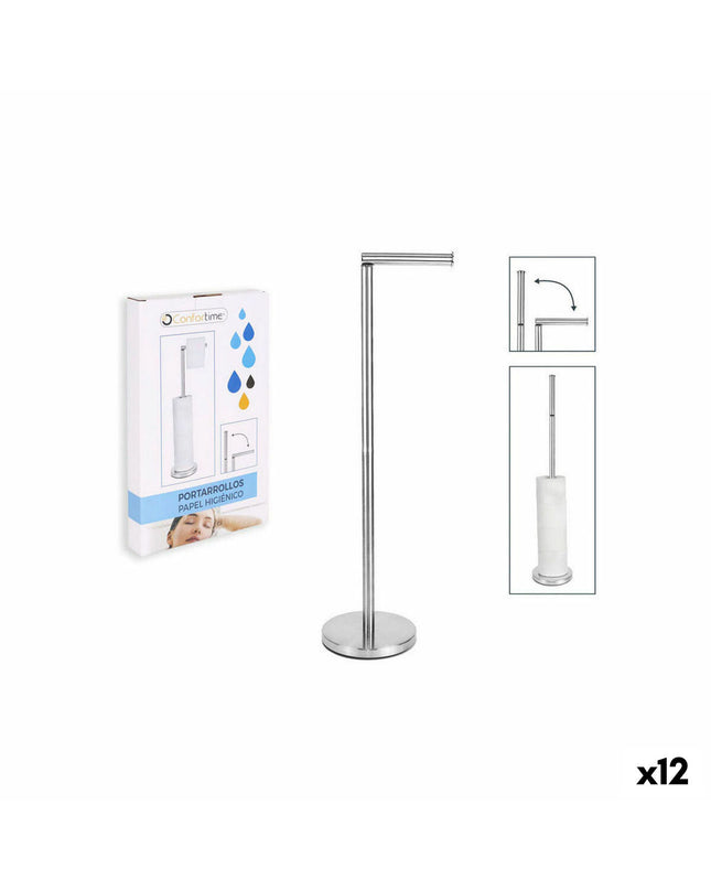 Confortime stainless steel toilet paper holder mounted in a bathroom, showcasing modern design for home and kitchen use.