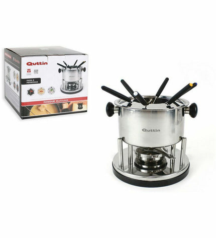 Quttin 2L fondue pot for home cooking, with a sleek design and sturdy handle, ideal for cheese or chocolate fondues.