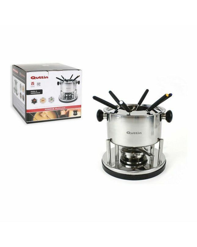 Quttin 2L fondue pot for home cooking, with a sleek design and sturdy handle, ideal for cheese or chocolate fondues.