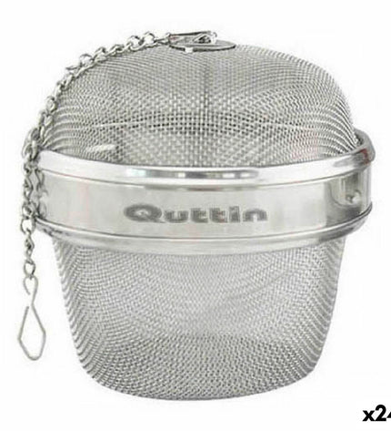 Set of 24 Quttin stainless steel infusion filters 8.5 x 9 cm for tea and coffee brewing, ideal for home kitchen use.