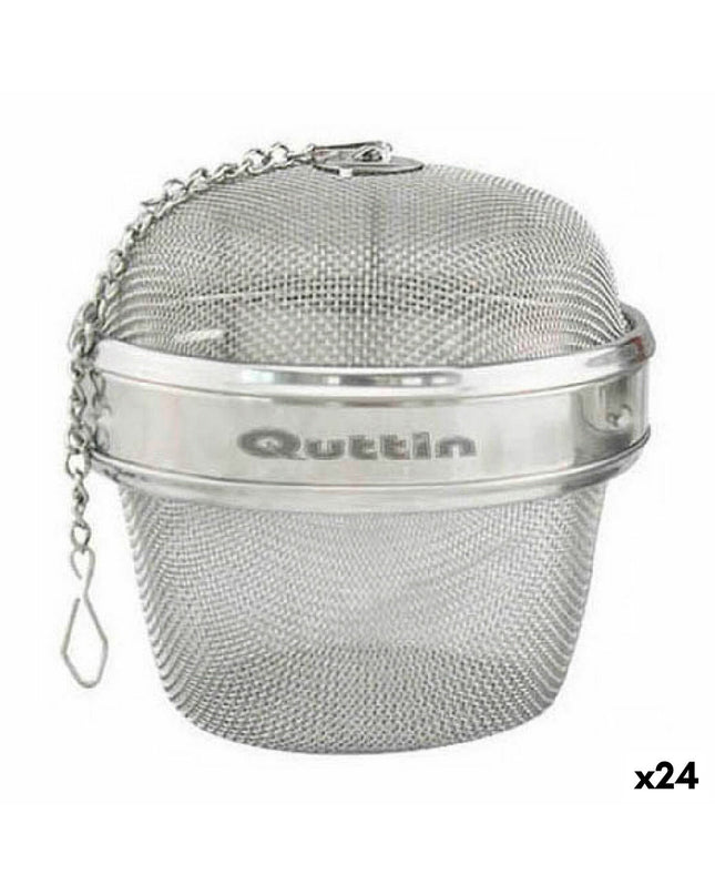 Set of 24 Quttin stainless steel infusion filters 8.5 x 9 cm for tea and coffee brewing, ideal for home kitchen use.