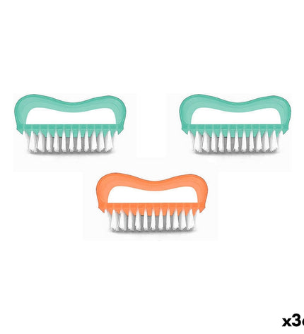 Set of 36 plastic cleaning brushes, 8 cm each, with three parts, designed for home, cooking, and cleaning tasks, by BigBuy Home.
