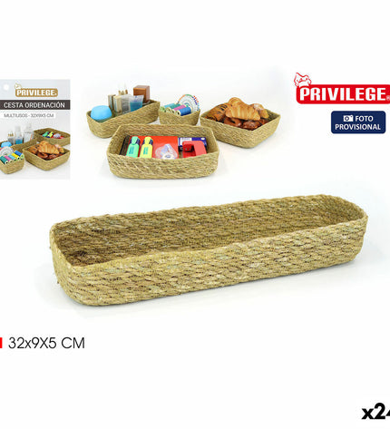 Privilege bathroom organizer in white, 32x9x5 cm, designed for kitchen and bathroom storage, featuring multiple compartments.