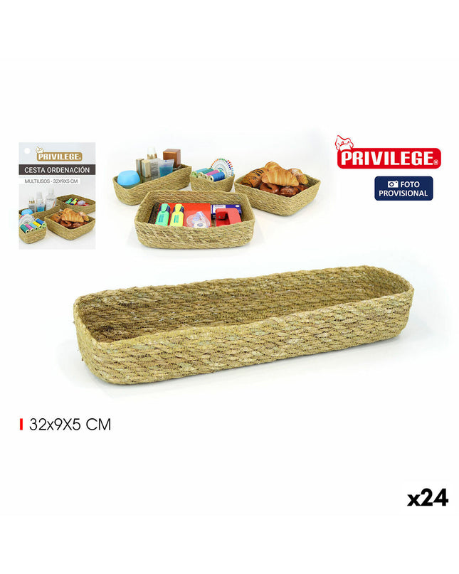 Privilege bathroom organizer in white, 32x9x5 cm, designed for kitchen and bathroom storage, featuring multiple compartments.