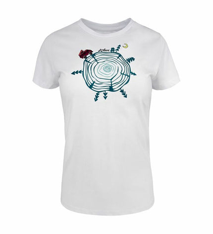 Joluvi short-sleeve sport T-shirt in white, suitable for outdoor activities like camping and hiking, casual and comfortable fit.