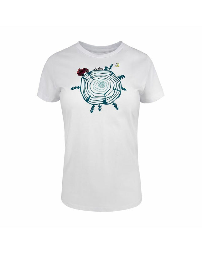 Joluvi short-sleeve sport T-shirt in white, suitable for outdoor activities like camping and hiking, casual and comfortable fit.