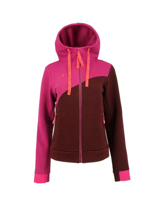Joluvi Sportjack voor dames, outdoor jacket for camping and hiking, lightweight and weather-resistant in a natural outdoor setting.