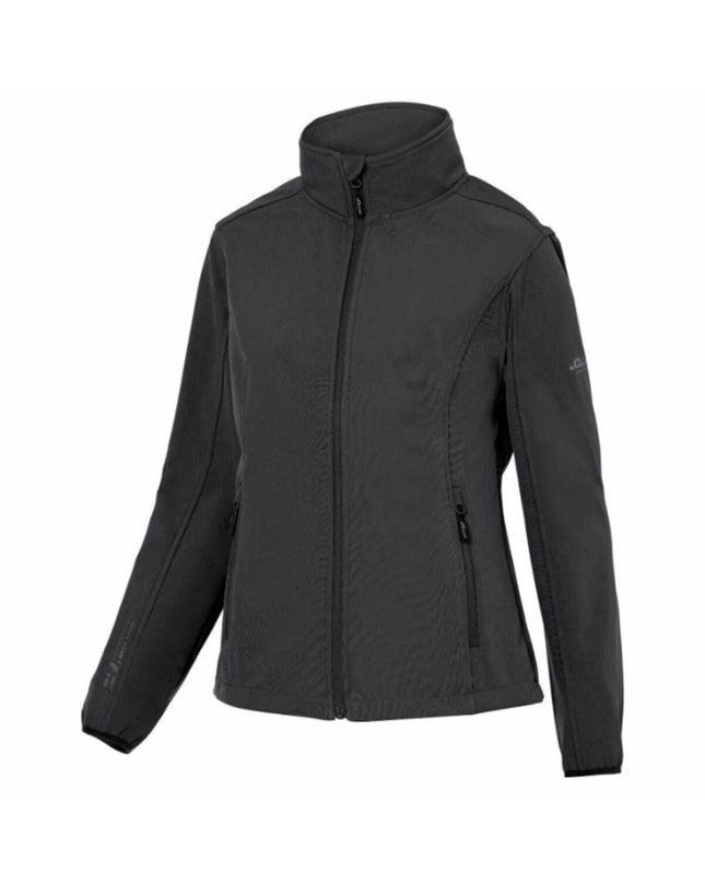 Dames sportjack Joluvi Sherpa 2.0 in zwart, outdoor sportkleding with warm fleece lining, suitable for outdoor activities.
