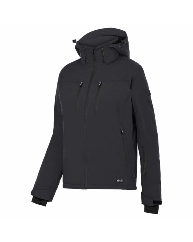 Joluvi Jas Joluvi Heat Slalom Zwart Anorak in black, sport outdoor jacket with hood and sporty design for winter activities.