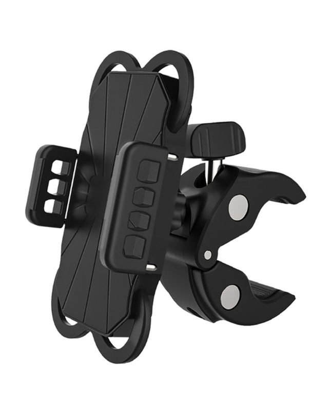 Black Youin bicycle smartphone holder for bikes, universal mount for outdoor and urban mobility, shown in close-up.