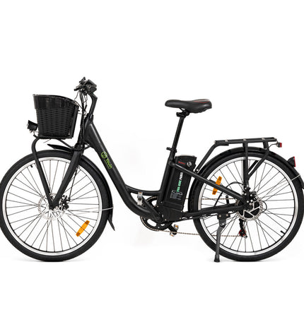 Black Youin BK2226B electric bike with 26-inch wheels and 250W motor, suitable for sport and outdoor cycling.