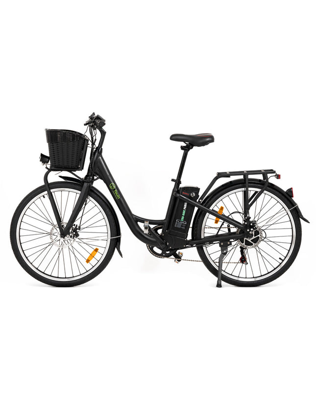 Black Youin BK2226B electric bike with 26-inch wheels and 250W motor, suitable for sport and outdoor cycling.