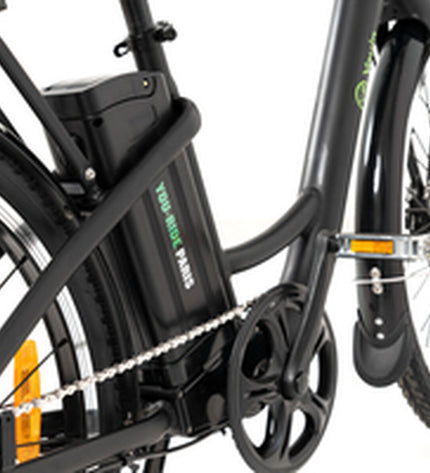 Black Youin BK2226B electric bike with 26-inch wheels and 250W motor, suitable for sport and outdoor cycling.