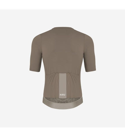 Hiru Wielertrui Hiru Advanced donkerbruin cycling jersey for sport and outdoor riding, with breathable fabric and snug fit.