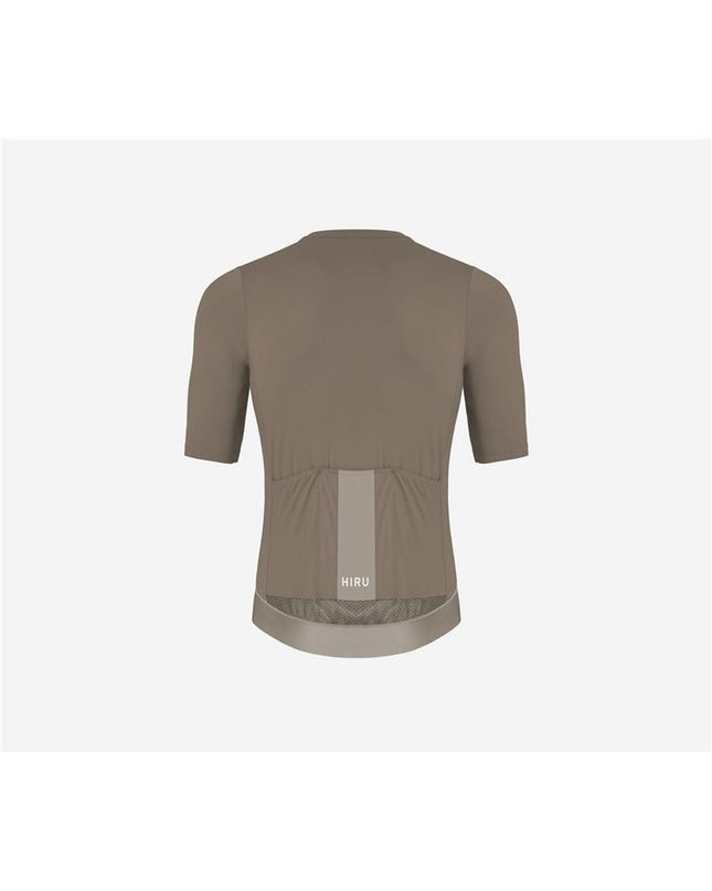 Hiru Wielertrui Hiru Advanced donkerbruin cycling jersey for sport and outdoor riding, with breathable fabric and snug fit.