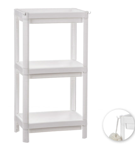Ballete white plastic bathroom cabinet with shelves, 35.5 x 23 x 75 cm, for home and kitchen storage.