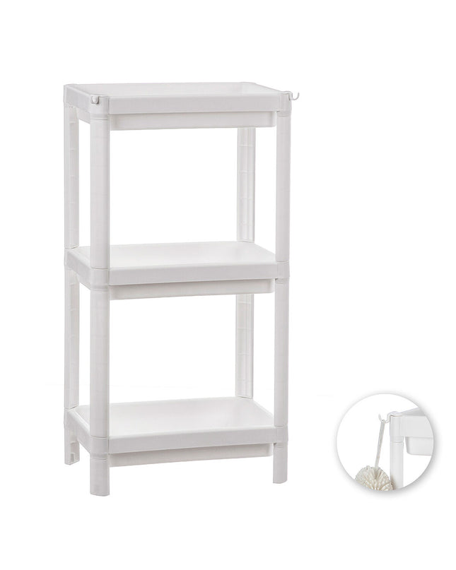 Ballete white plastic bathroom cabinet with shelves, 35.5 x 23 x 75 cm, for home and kitchen storage.