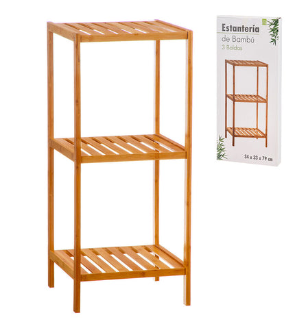 Caison Bamboe badkamerplanken set met 3 planken, afmetingen 34x33x79 cm, voor badkamer en huisgebruik