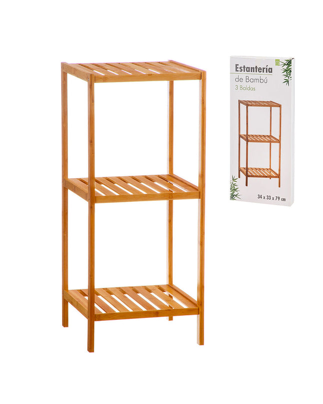 Caison Bamboe badkamerplanken set met 3 planken, afmetingen 34x33x79 cm, voor badkamer en huisgebruik