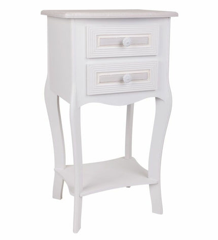 Alexandra House Living Nachtkastje Wit, 31x71x38 cm, modern bedside table with clean design and storage drawer.