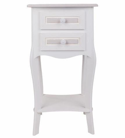Alexandra House Living Nachtkastje in wit, 31x71x38 cm, modern bedside table with a sleek design for bedroom decor.