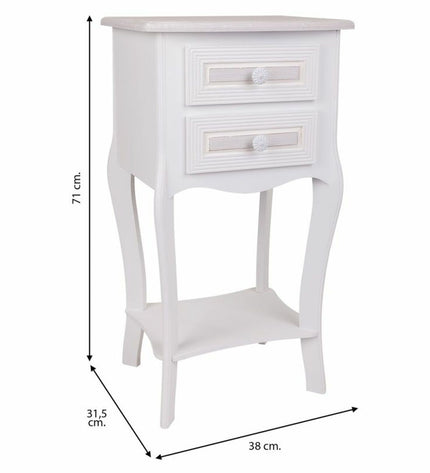 Alexandra House Living Nachtkastje in wit, 31x71x38 cm, modern bedside table with a clean, minimalist design.