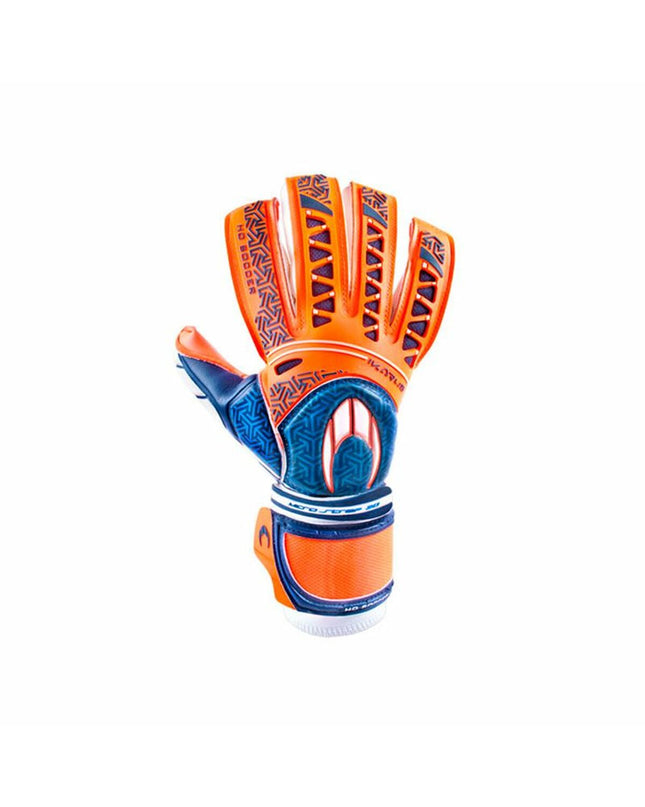 Ho Soccer Keeperhandschoenen Ho Soccer Ikarus Rollo Oranje for soccer, featuring bright orange fingerless gloves with grip palms.