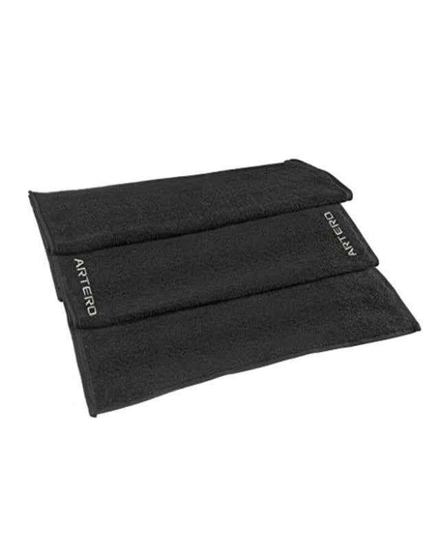 Black Artero hand towel for home, kitchen, or bathroom, soft fabric with a sleek, modern design.